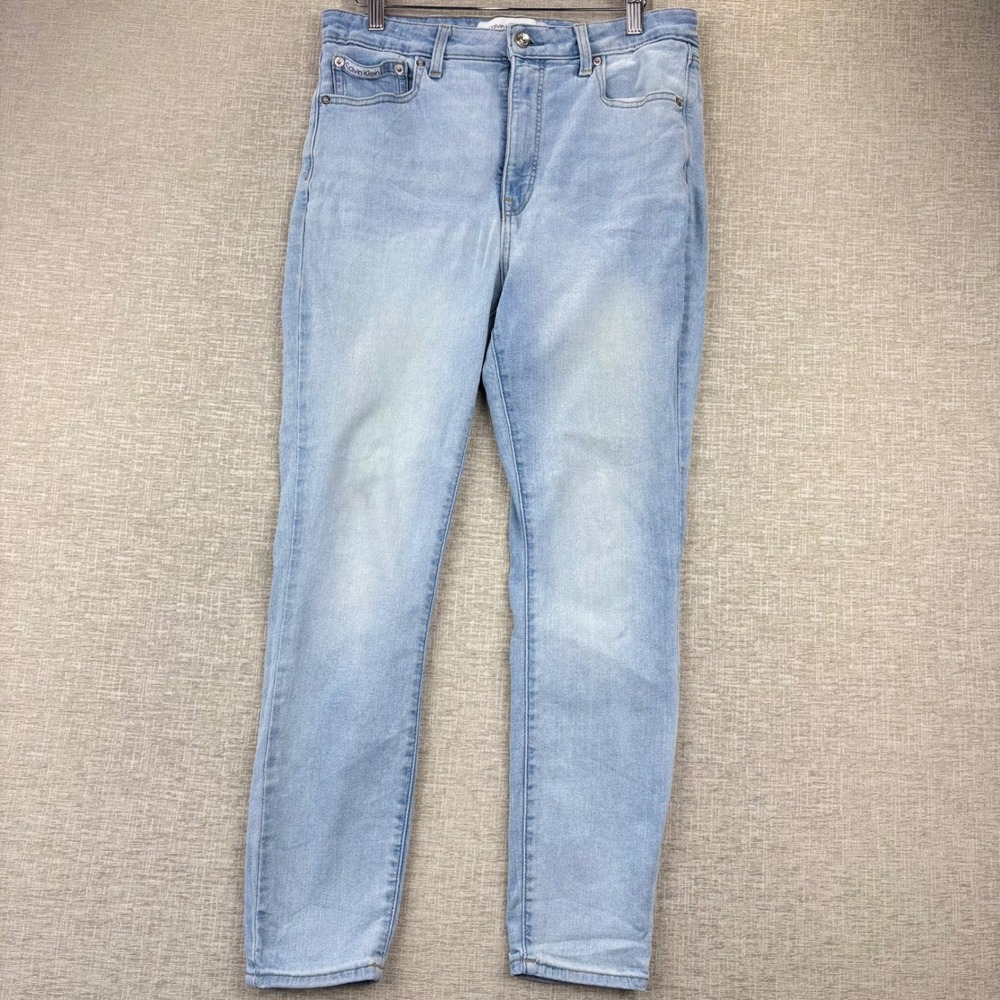 Calvin Klein Womens Size 31 Light Wash High Rise Skinny Ankle Jeans
